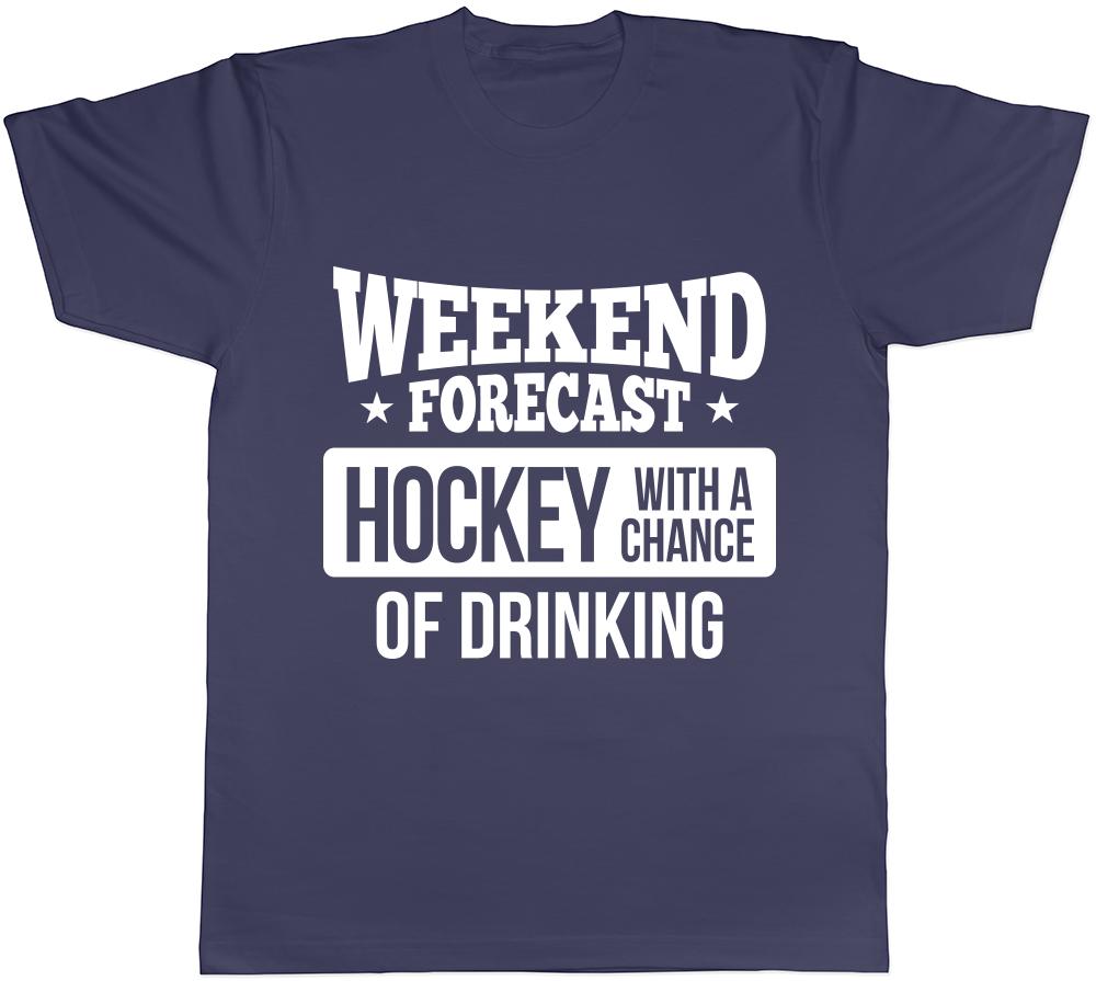 Weekend Forecast Hockey with a Chance of Drinking Unisexs Unisexs Ladies TShirt Tee