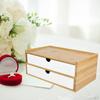Bamboo Desktop Storage Drawer Organization Scissors Box for Hotel Guest Room Study Pencils