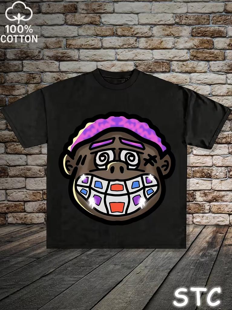 New For 2026 Printed CrewNeck Graffiti TShirts 90s Retro Cropped Tops Y2k Grunge Style And 2000sStyle TopsUnisex