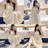 Summer Sleeveless Nightdress With Cotton Knit Fabric For Women Casual Homewear