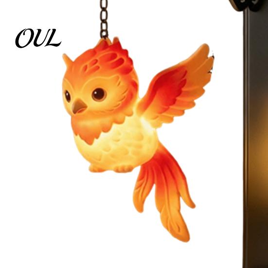 Birthday Surprise for Fans Magical Bookshelf Lamp with Owl Phoenix And Stag Figures, Vintage Iron Stand Whimsical Home Decoration Light, Warm