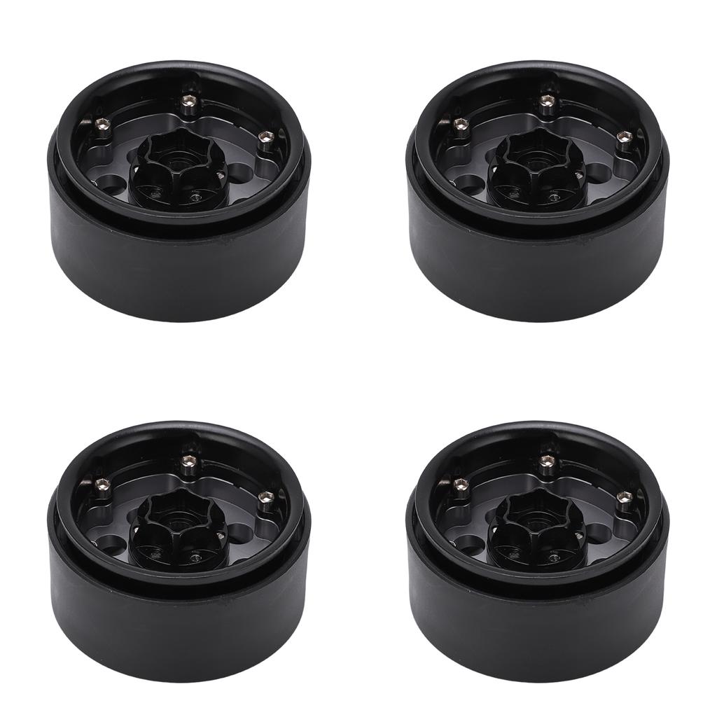 4pcs 1.9 Inch RC Metal Beadlock 8 Round Hole Wheel   Hubs for   SCX10 90046 RC 1Celsius10 Car