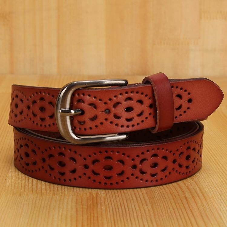 Retro Leather Waist Belt For Women With Twolayer Cowhide Material And Simple Pin Closure
