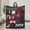 Dexter Morgan Blut Lügt Nie Gestrickte Decken Fleece TV-Serie Weiche Überwurfdecken für Draußen Reisen Steppdecke Atmungsaktiv
