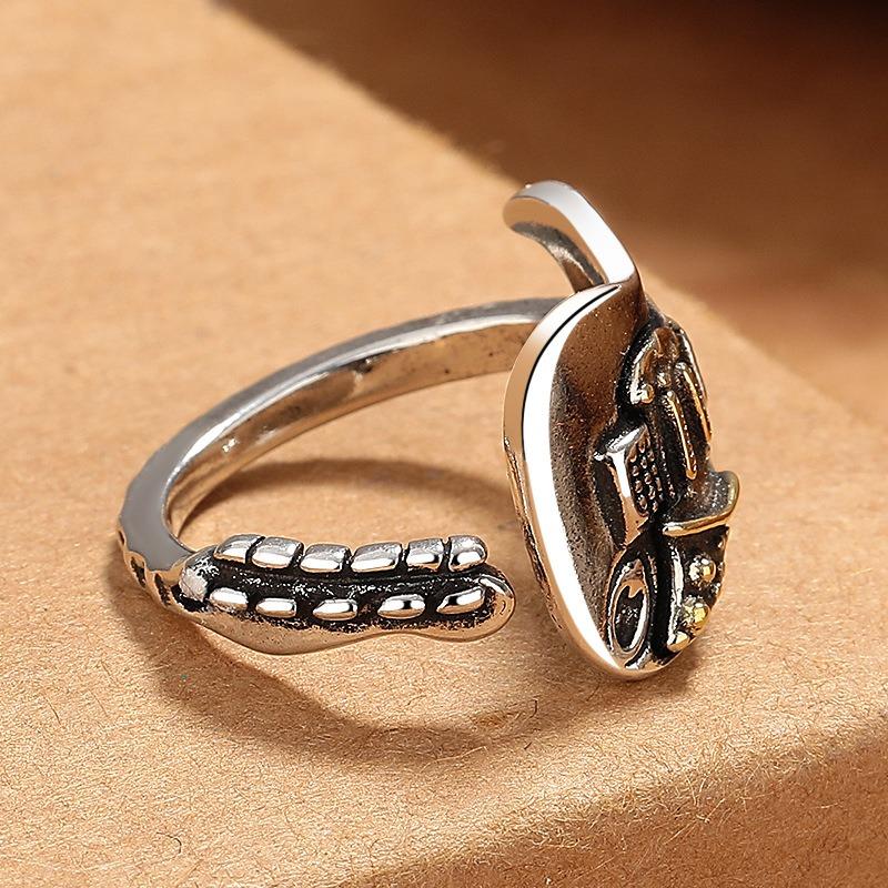 Популярне гітарне кільце для чоловіків і жінок, ретро стиль, хіп-хоп тренд, відкритий рот, нішеве креативне кільце