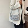 Minimalist Crossbody Bag For Women With Leather Suede Material And Zipper Closure For Casual Day Use