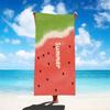 Watercolor Strawberry Print Beach Towel Quick Dry Lightweight Sweet Cute Fruit Print Towel for Summer Vacation Swimming Pool