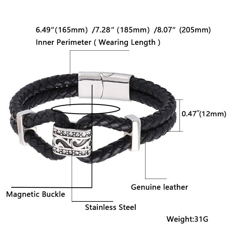 New High Quailty Jewelry Bracelet Bangle Genuine Leather Hand Chain Buckle Friendship Men Women Bracelet Gift