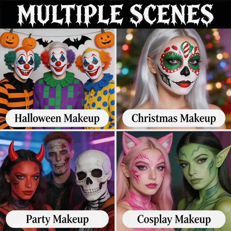 Halloween Bianco Nero Pittura Viso Corpo Lunga Durata Impermeabile Alta Pigmentazione Stick Pittura Viso Fondotinta Crema Cosmetici Trucco
