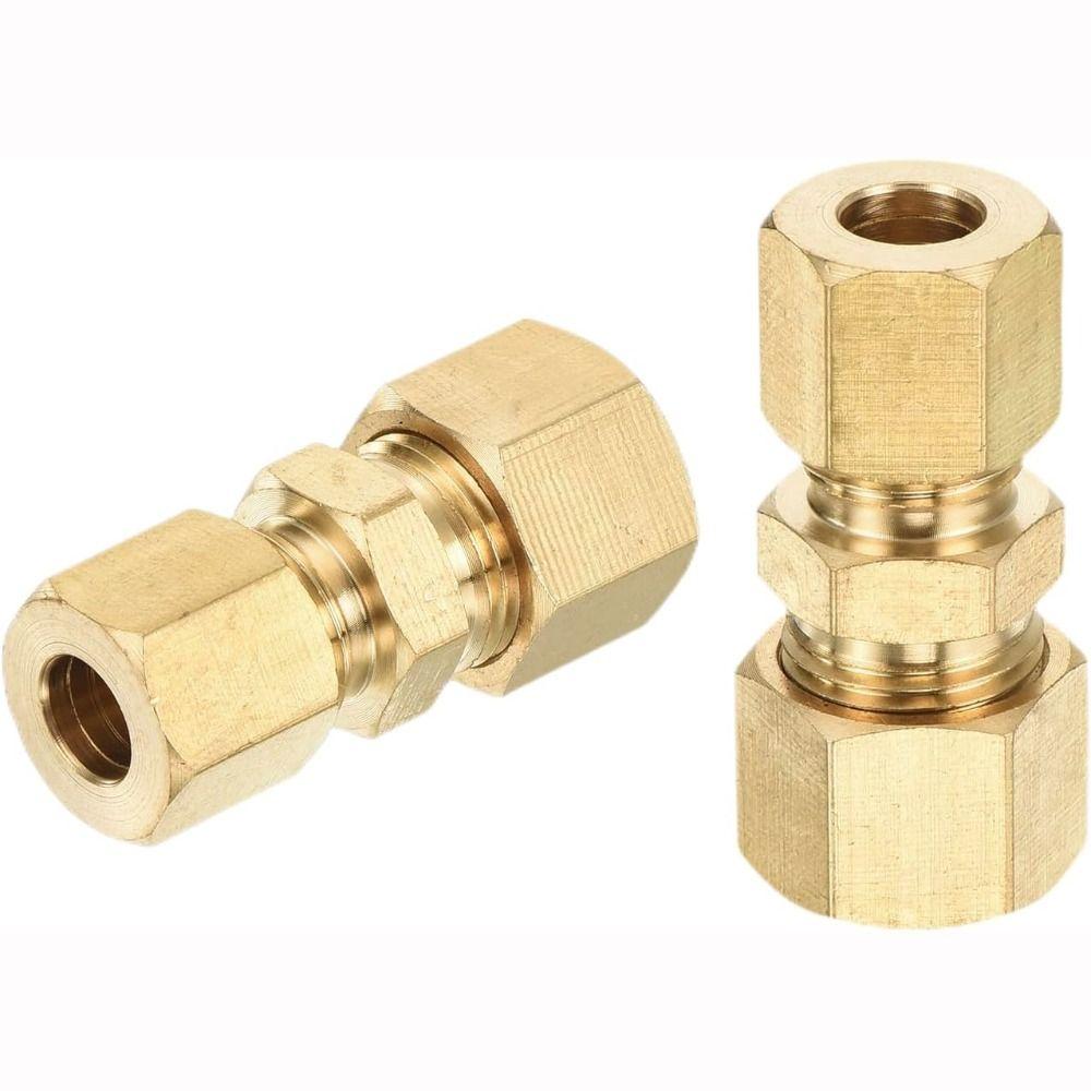 Brass Brass Compression Fitting 1/8" 3/16" 1/4" 5/16" 3/8" 1/2" Straight Coupling  Gas System