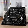 Magic Ouija Board Alphabet Blanket Witchcraft Pentagon Blanket for Bedroom Living Room Sofa Gothic Ouija Hand Flannel Blanket