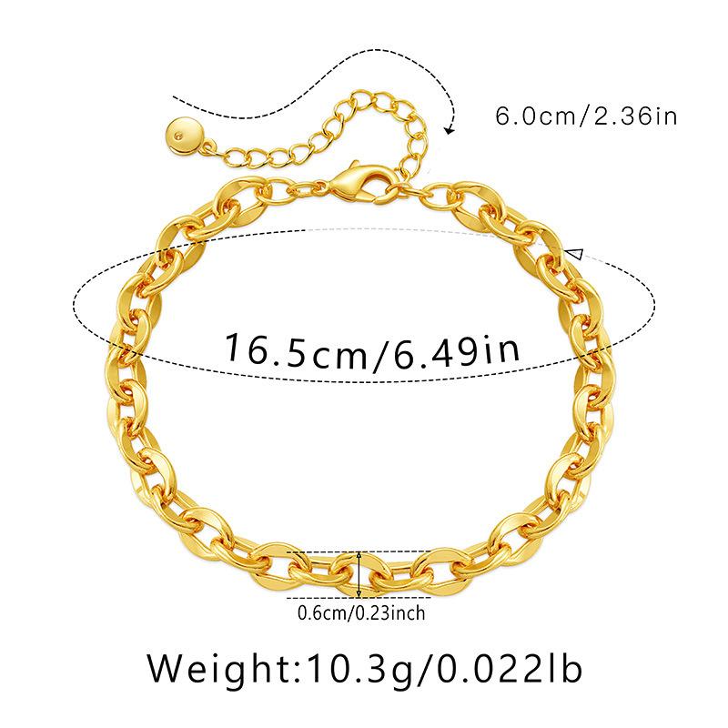 Bracciale a Catena O Placcato Oro 18k Stile Ins Europeo Americano Gioielli di Moda da Donna