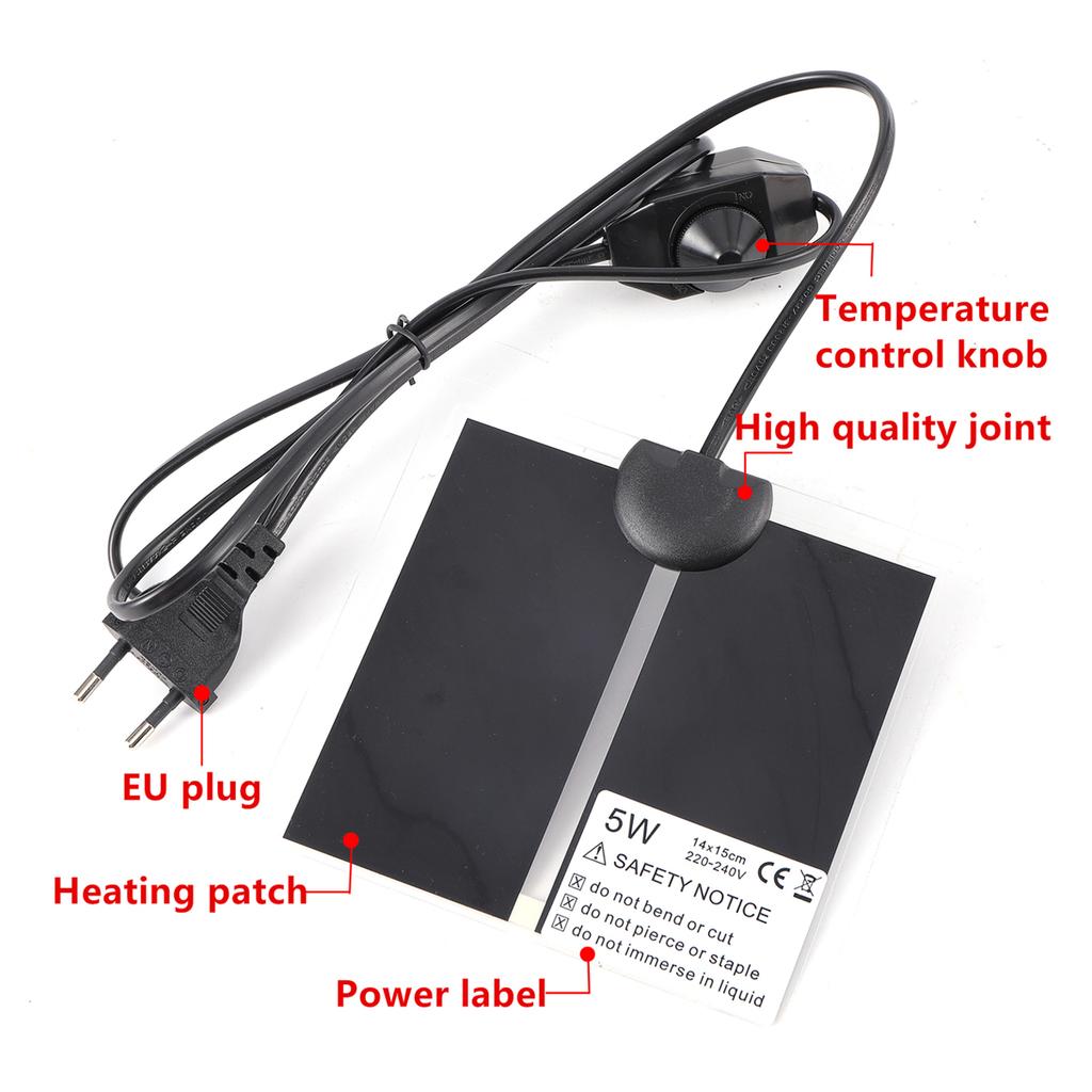 1Pc Crawler Pet Heating Pad with Temperature Control Switch 5/7/14/20/28/35/45W Far Infrared PET Reptile Fish Tank Heating Mat