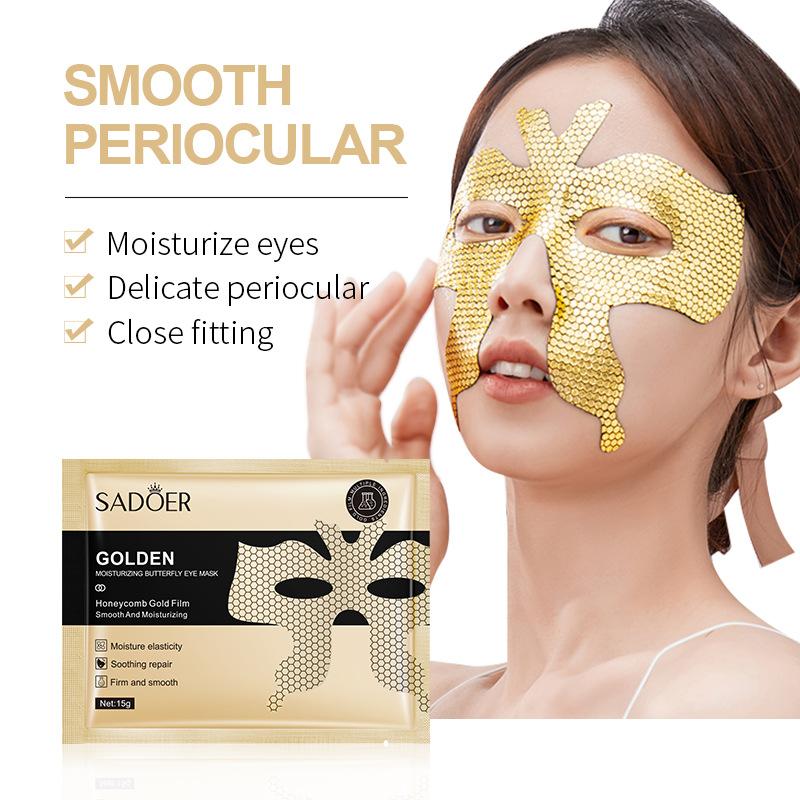 

10Pcs Sadoer Peptide Golden Collagen Eye Mask Moisturizing Firming Smooth Anti Dark Circle Eye Patches Eyes Masks Skin Care onesize