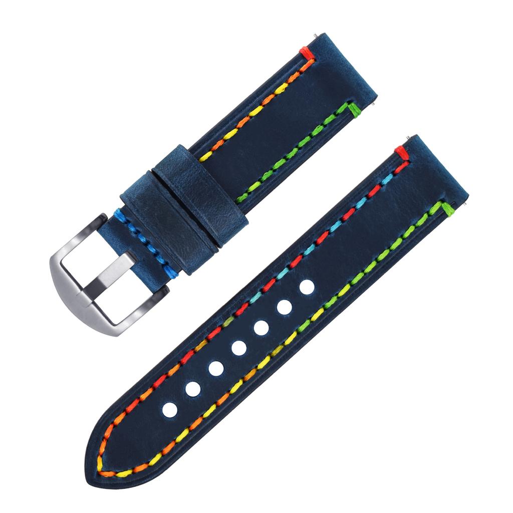 The First-layer Cowhide Crazy Horse Leather Watch Band Is Suitable for Samsung Huawei Iwatch8 Smart Watch.