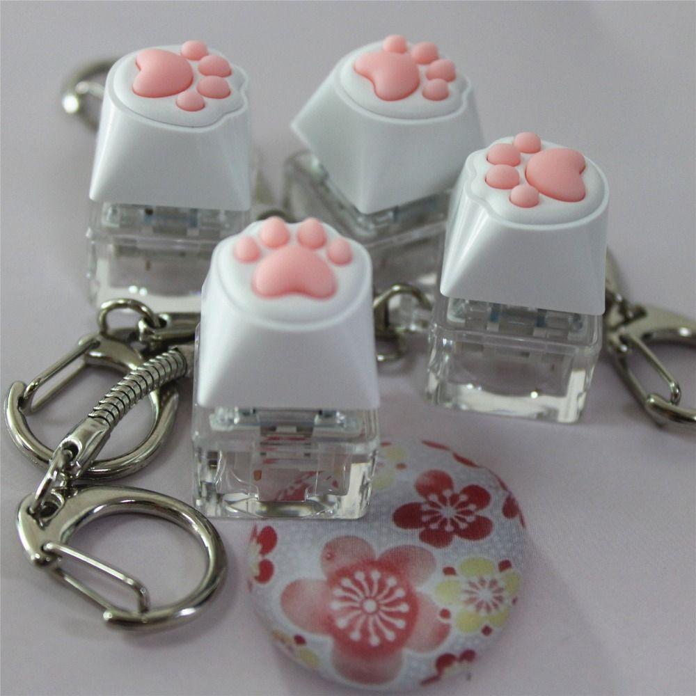 Kočičí tlapky Corgi zadeček Růžová kočičí dráp klávesa přívěsek na klíče Kancelář Volný čas Zábava