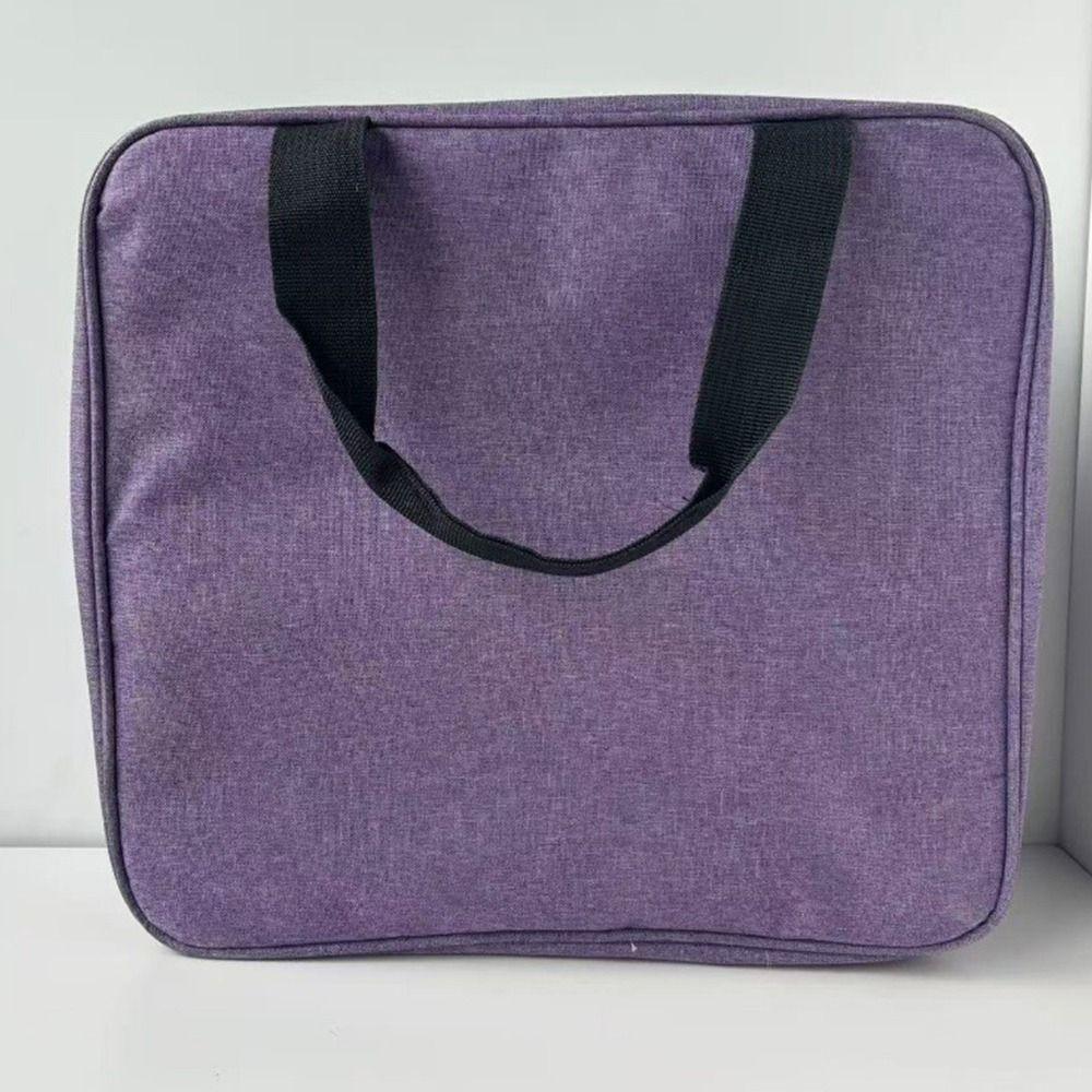 Portable Crochet Storage Bag Multiple Compartments Padded Interior Cross Stitch Thread Storage Zipper Closure Double Handles