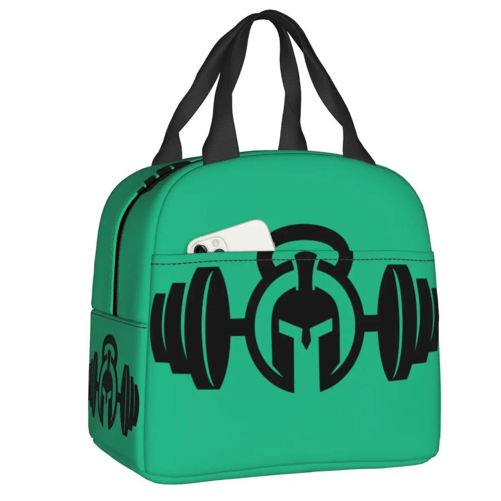 Powerhouse Gym Logo Thermal Insulated Lunch Bag Women Bodybuilding Fitness Portable Lunch Container Travel Storage Food Box