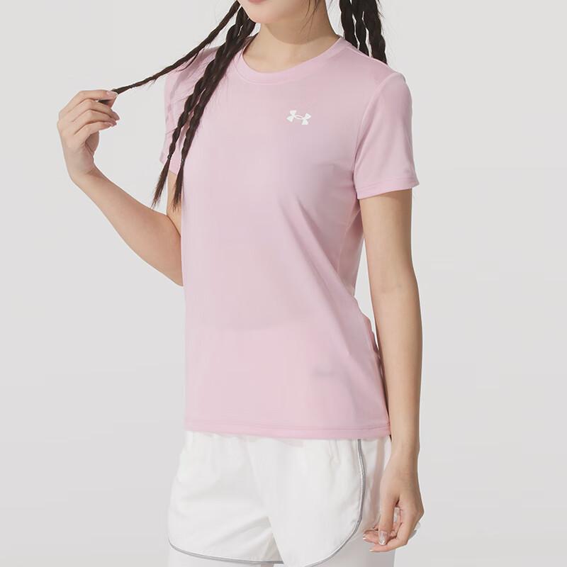 Under Armour Fashionable Comfortable Breathable Loose Short Sleeve T-Shirt Women Tops Pink 1384231-647