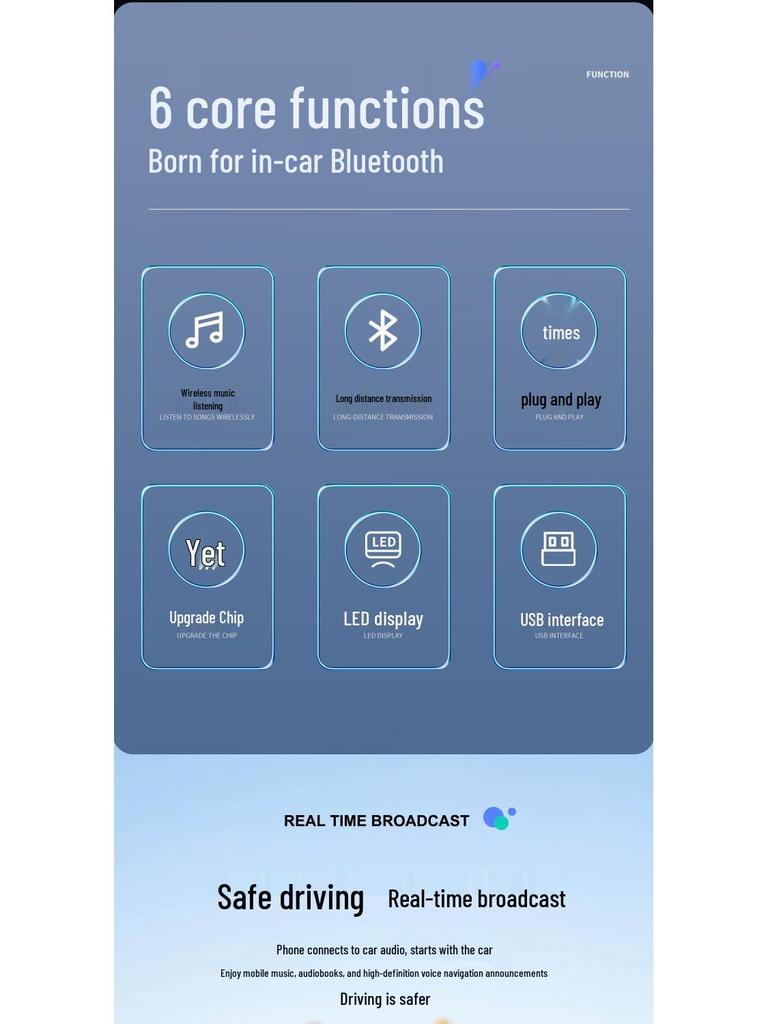 USB Bluetooth Aux 5.3 Receiver: Lossless Sound MP3 Player & FM Transmitter for Car Radio