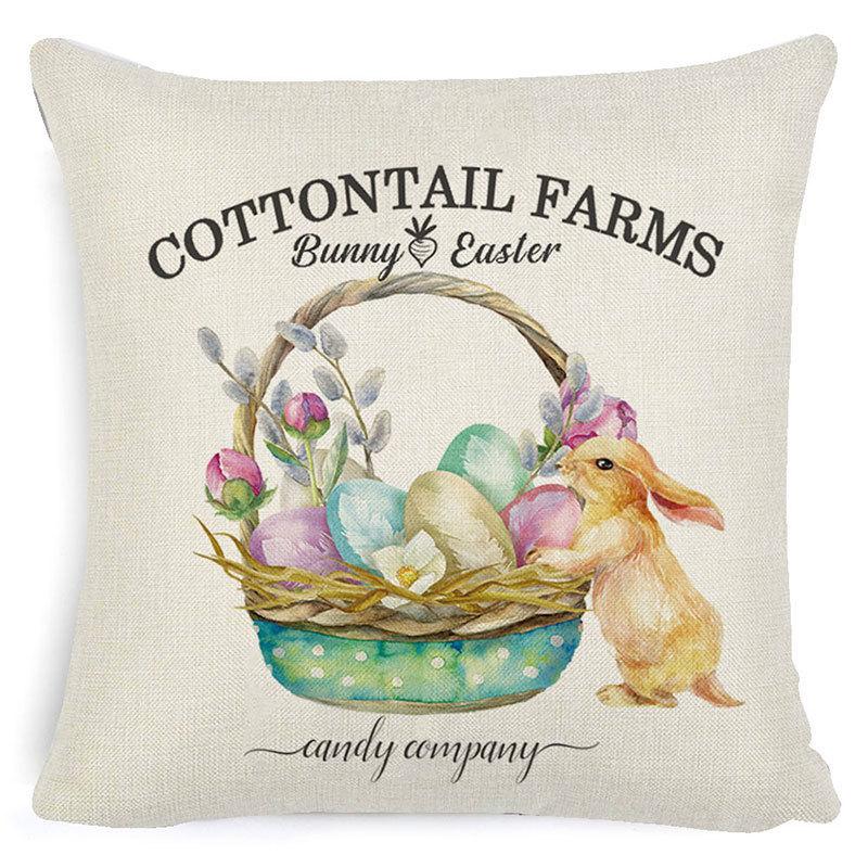 Pillowcase Easter Pillowcase Cartoon Truck Garland Rabbit Egg Animal Plaid