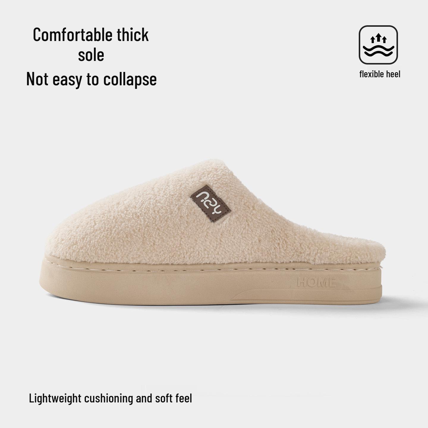 Женские зимние комнатные меховые тапочки - Утолщенный велюр Мягкая подошва Теплые и уютные 36-37 1090₽