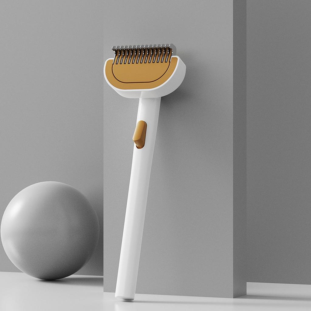 Pet Hair Remover Comb with One-Button Hair Push and Detangling Function Suitable for Long Hair Cats and Dogs Grooming Tool for Shedding and Thinning