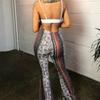 New Boho Summer Women's Stretch Bell Bottom Trousers Ladies Slim Printed Flared Pants High Waist Fashion Women Long Pants