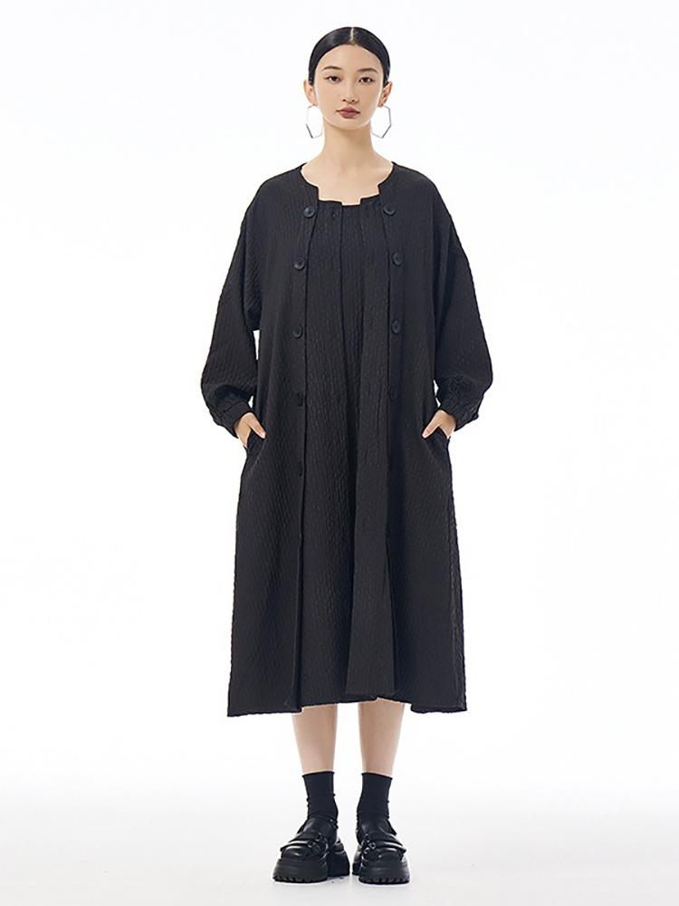 XITAO Temperament Long Sleeve Patchwork Dress LJ1073
