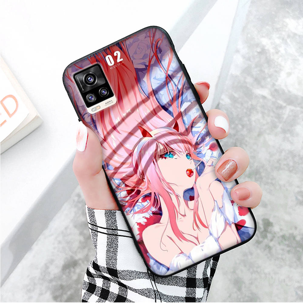 Černé pouzdro pro Xiaomi Redmi 13C Note 9 iPhone XR 7 8 14 15 11 12 13 X XS Pro Max Samsung A25 S23 S24 FE Ultra Plus Darling in the FranXX