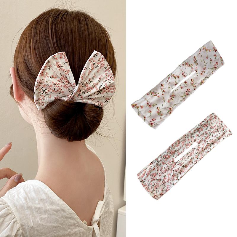 

2/4PCS Versatile Hair Bun Set Easy To Use Magic French Twist Hair Clips Bands Leopard Floral Print For Women Hair Accessories