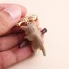 Boys Resin Holding a Branch Cat Women Brooch Korean Style Badge 3D Cat Brooch Clothes Accessories