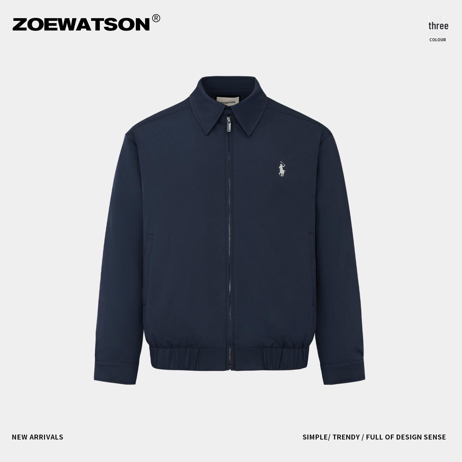 

Чоловіча куртка Harrington 2025 року в стилі Old Money з бавовни з лацканами - Новий американський модний дизайн Cleanfit XL темно-синього кольору