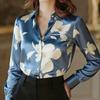 Floral Printed Satin Blouse, Perfect for Everyday Wear and Business Meetings