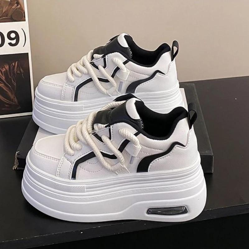 

Fashion Thick soled height increasing white shoes for women spring 2025 new 8cm casual board shoes casual sports shoes 35