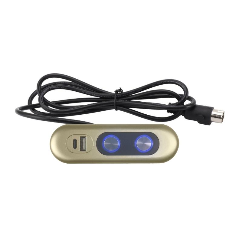 Interruptores de Poltrona Reclinável Elétrica com Porta de Carregamento USB Sofá Reclinável Elétrico Interruptores de Controle Manual de 2 Botões e 5 Pinos Fácil de Usar