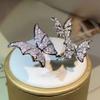 Sterling Silver Romantic Luxury White Zircon Three Butterfly Opening Ring For Women Party Wedding Jewelry Gift