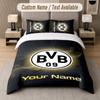 Custom Bedding Set Borussia Dortmund Pattern, Print Name Text 1 Duvet Cover Plus 2 Pillowcases Home Textile