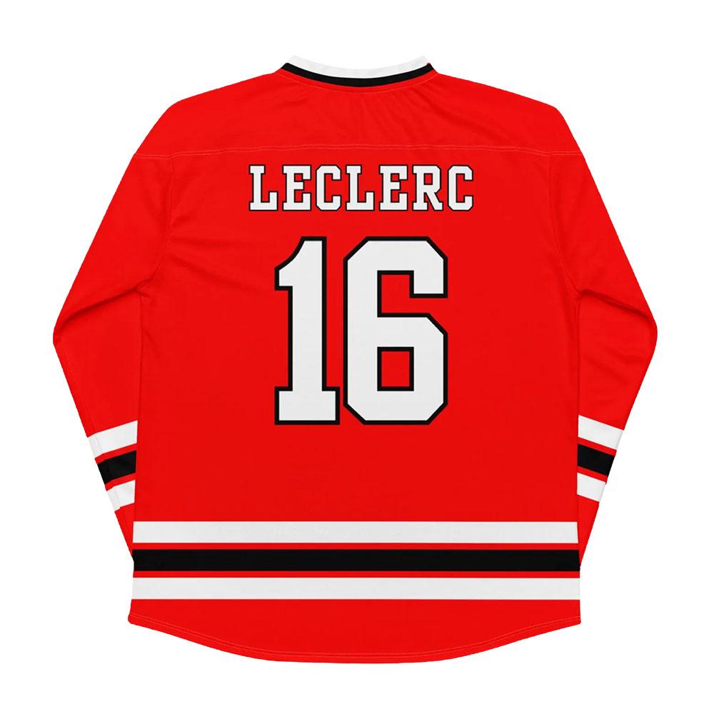 Charles No.16 Leclerc Hockey Jersey Number 16 Long Sleeve Unisex V-neck T-shirt Design Graphic 3D Print Tshirts Men Women Merch