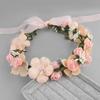 Sweet Seaside Jewelry Simulated Flower Wreath Handmade Lace Strap Bridal Wedding Headdress Headpieces Headwear Wreath