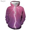 Sweatshirts for Men Cool 3D Lightning Print Fashion Hooded Sweatshirt Street Harajuku Kangaroo Pocket Long Sleeve Graphic Hoodie