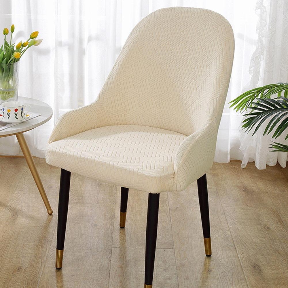 Curved Dining Chair Cover High-elastic Backrest Protector Stool Slipcover  for Home Decoration