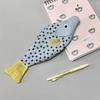 Cartoon Fish Pencil Case Canvas Storage Bag With Zipper For Students And Kids