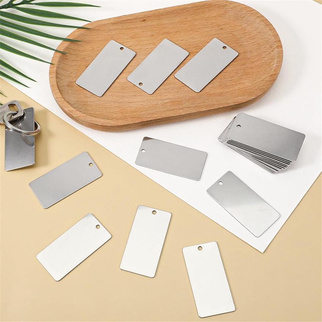 BHBL 30 Pcs 304 Stainless Steel Metal Engraving Blanks for DIY Gifts, Dog Tags, and More