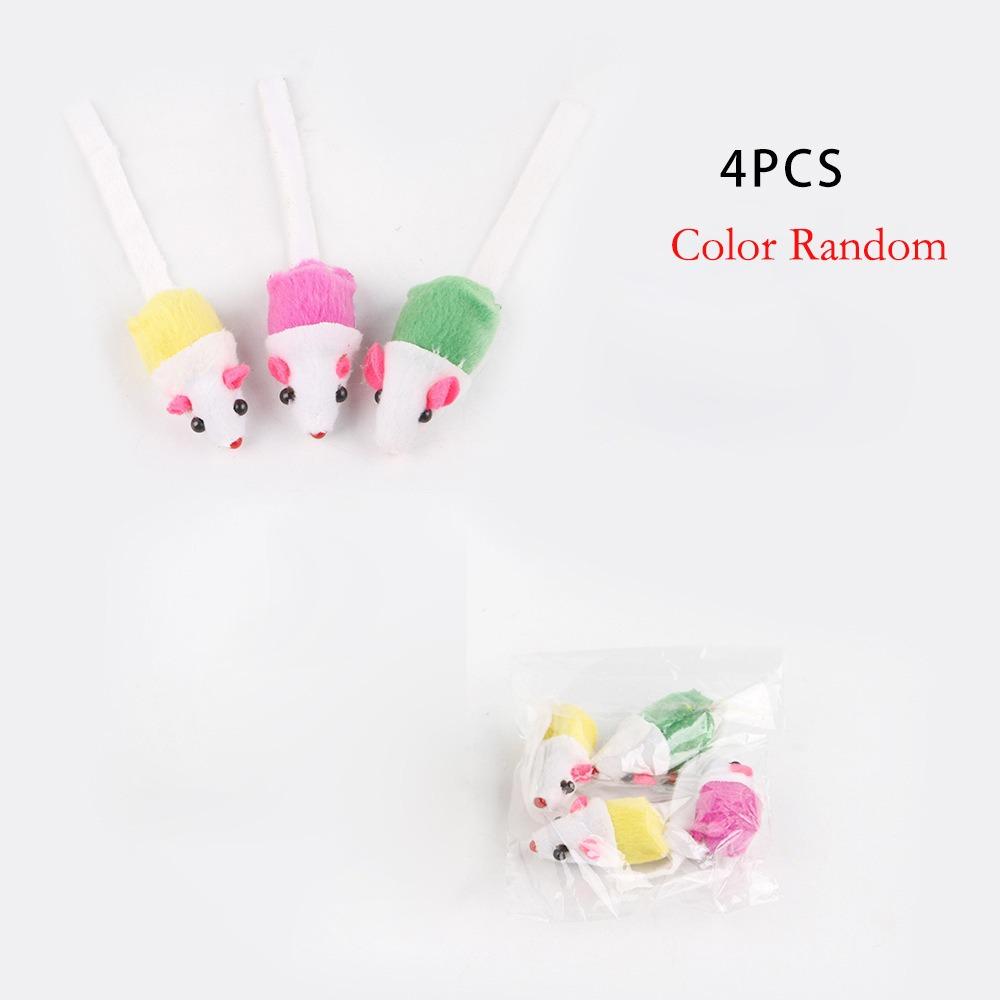 4/16/32/48PCS Bite Resistance False Mouse Pet Cat Simulation Color Kitten Cat Toy Cat Funny Playing Indoor Cat Game Supplies