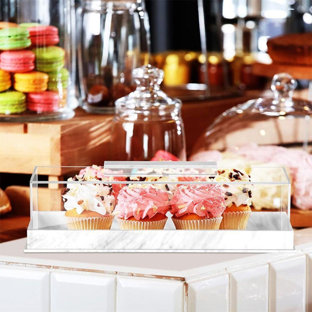 Acrylic Bakery Display Case Rectangular Cake Display Box  For Banquet Birthday Party Weddings