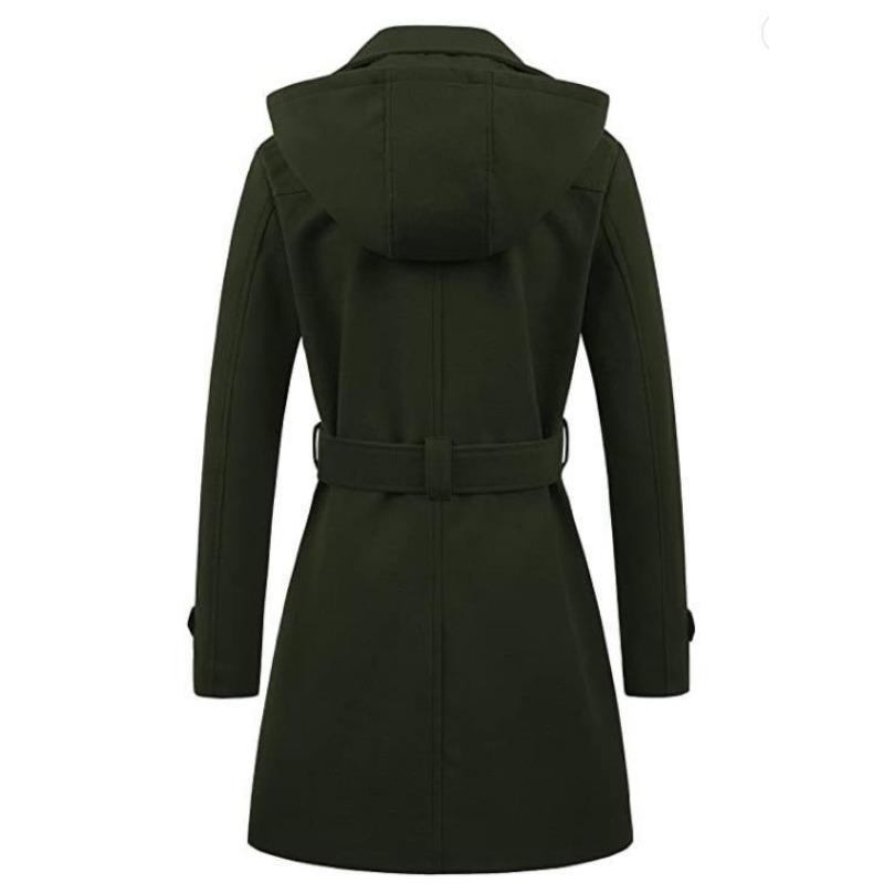 Autumn and Winter Woolen Women's Coat Hooded Large Size Nizi Coat Wish