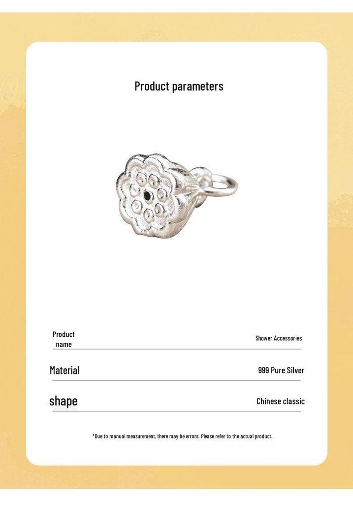 999 Sterling Silver Lotus Flower & Seed Pod Pendant Beaded Bracelet - Joyful DIY Jewelry Accessory