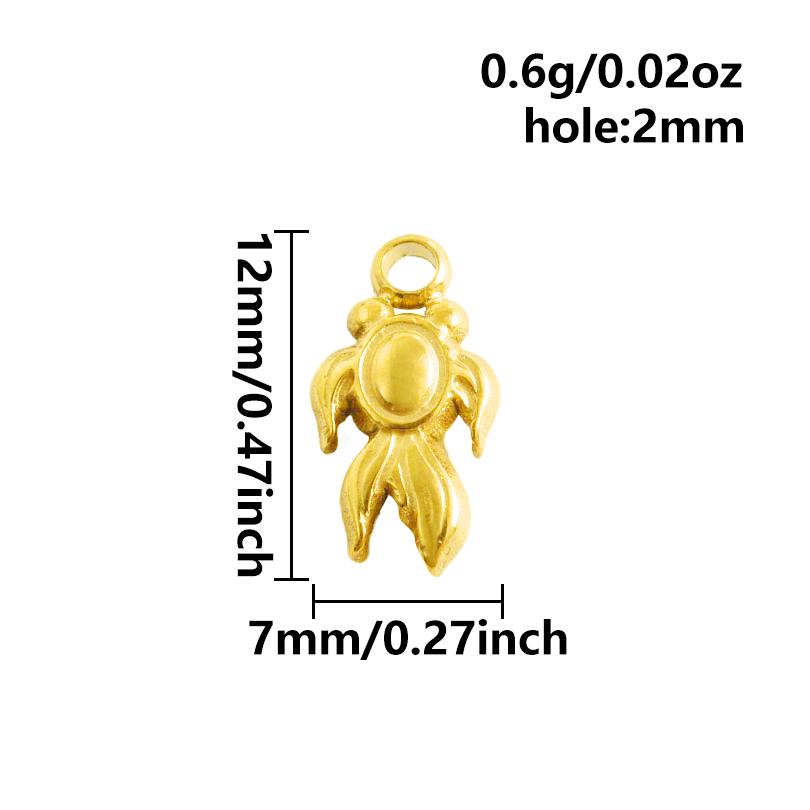 5pcs/Lot Gold Color Vintage Fashion Stainless Steel Fish Pendants For Jewelry Making Supplies Animal Charm Oil Dripping Pendant
