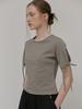 ETMON Slit Sleeve T-Shirt, Ash Brown